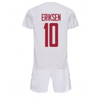 Danmark Christian Eriksen #10 Udebanesæt Børn VM 2022 Kortærmet (+ Korte bukser)